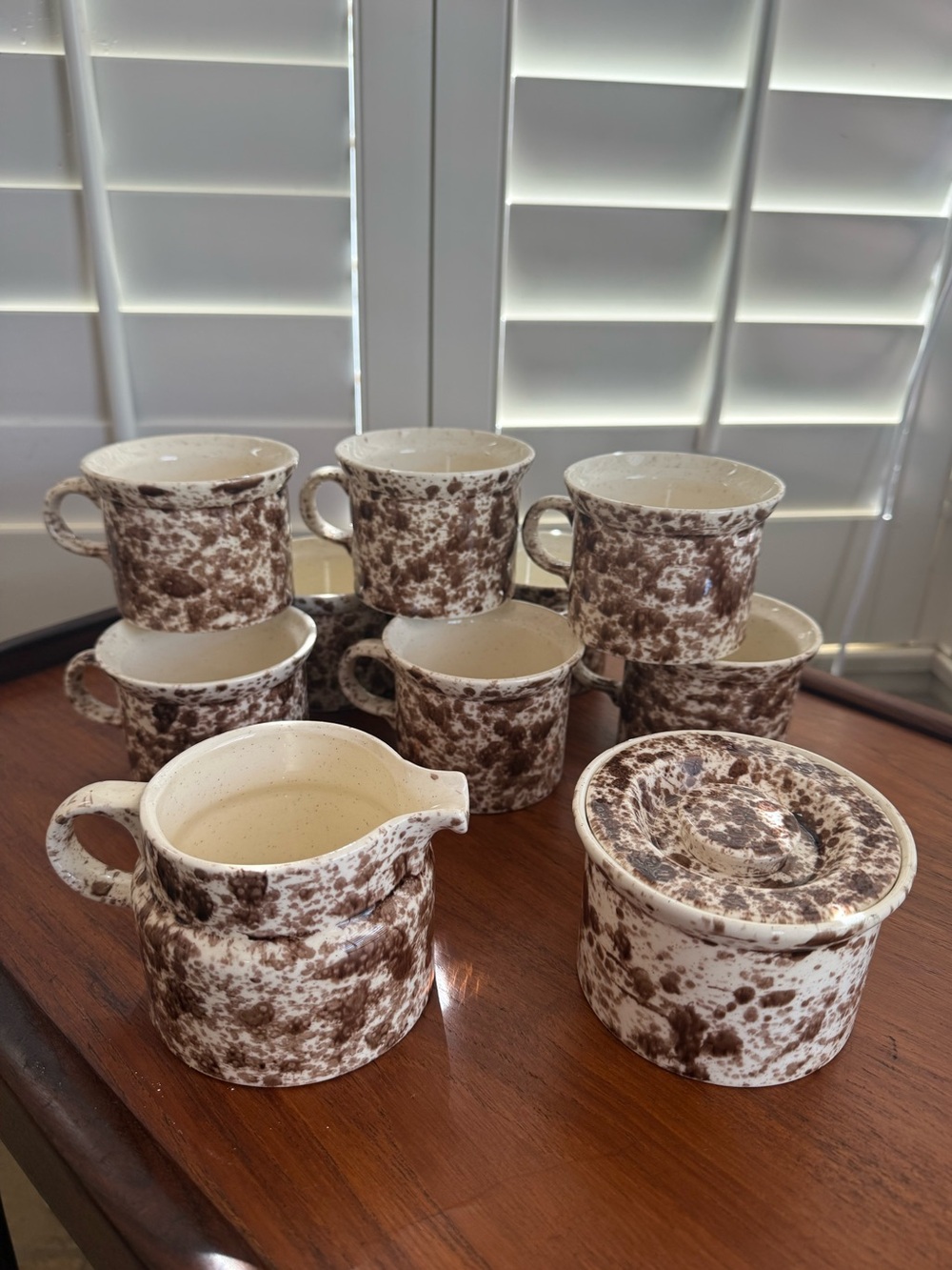 Homer Laughlin Brown Splattet Tea Set